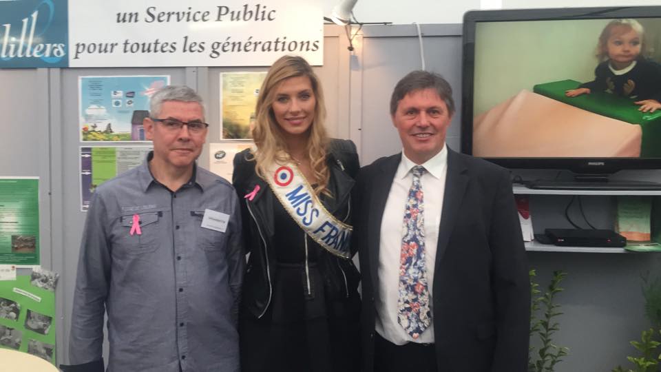 Pascal Barois, Maire de Lillers, Philippe Demandrille, Président du Comité de la Foire de Lillers, Camille Cerf, Miss France 2015